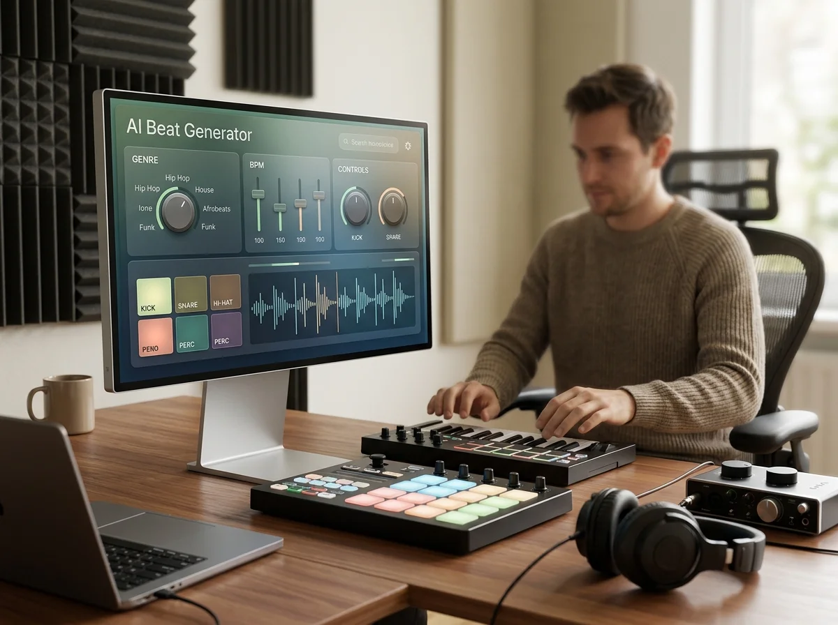 DJ producer preparing a remix or AI song cover version