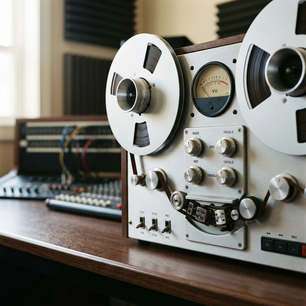 Independent musician shaping an AI music idea in a bright home studio