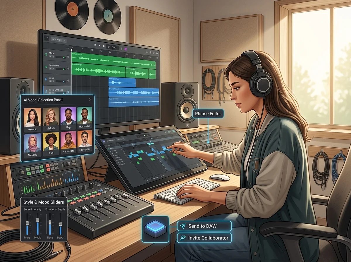Music producer preparing a mastered track for release