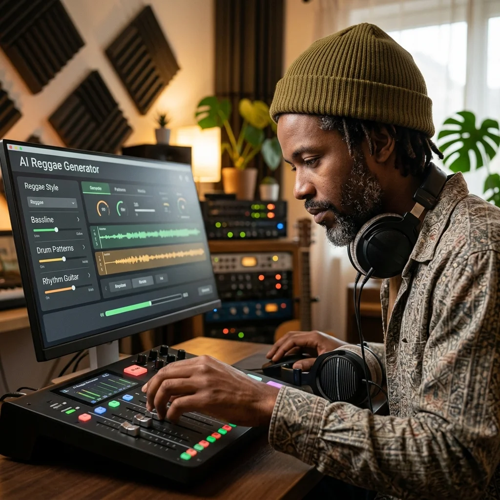 Beat producer tapping a drum pad controller for a new genre idea