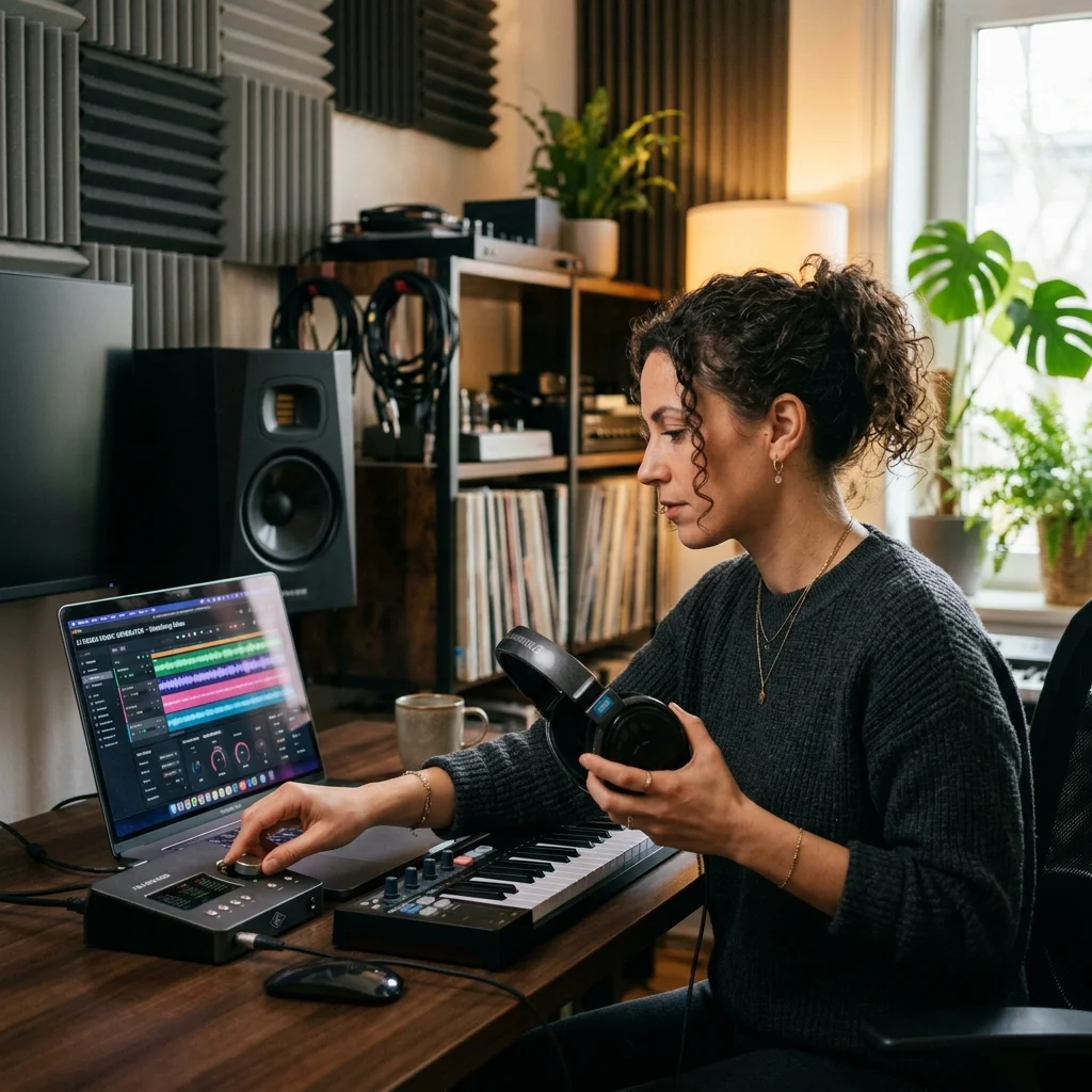 DJ producer preparing a remix or AI song cover version