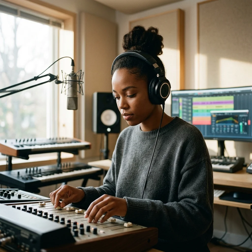 DJ producer preparing a remix or AI song cover version