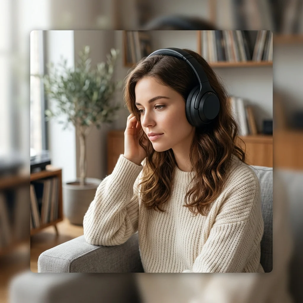 Audio engineer separating vocal and instrumental stems in a clean studio