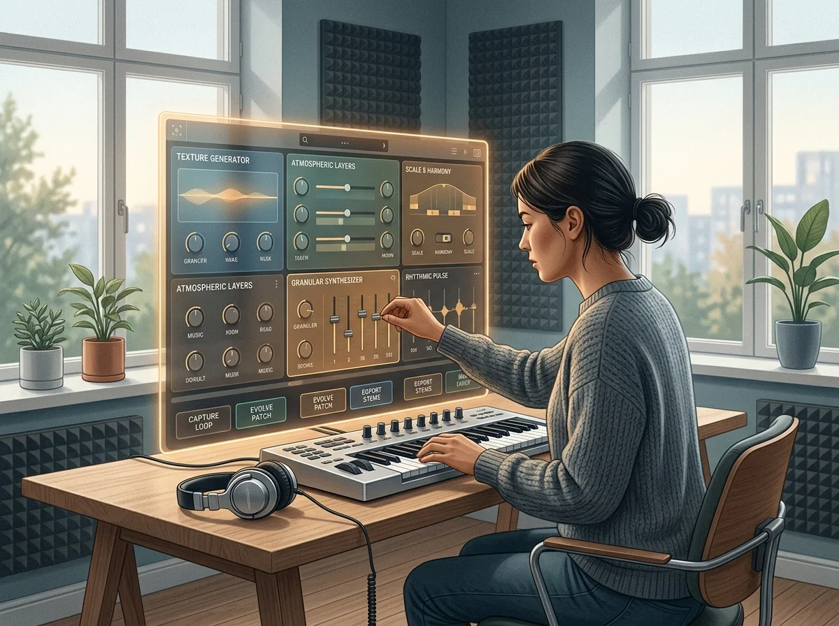 Sound designer analyzing BPM key and pitch before editing audio