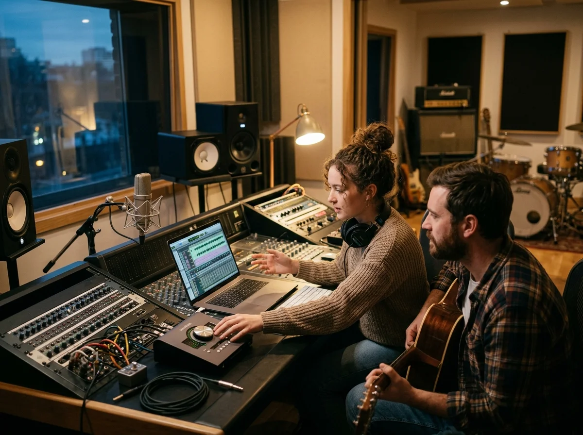Creative team checking commercial music rights and publishing readiness