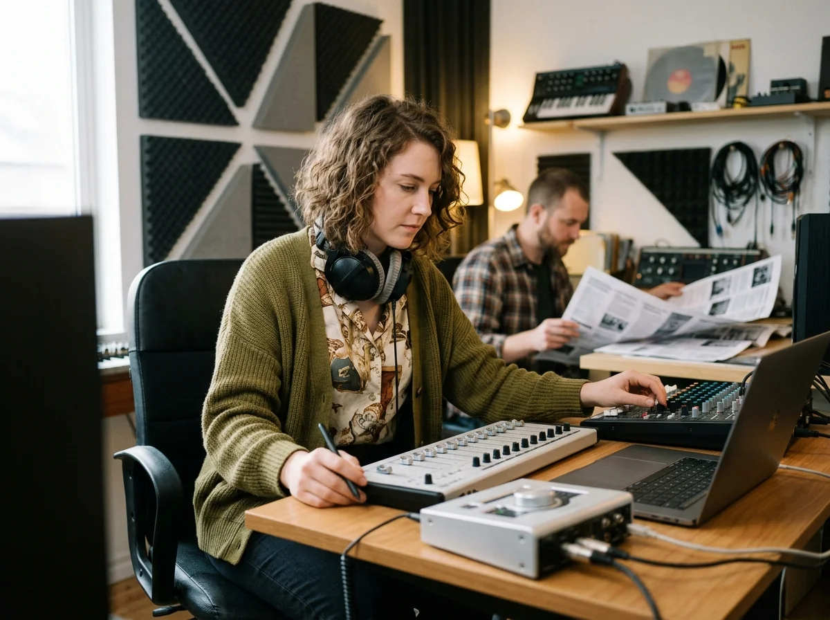 Creative team checking commercial music rights and publishing readiness
