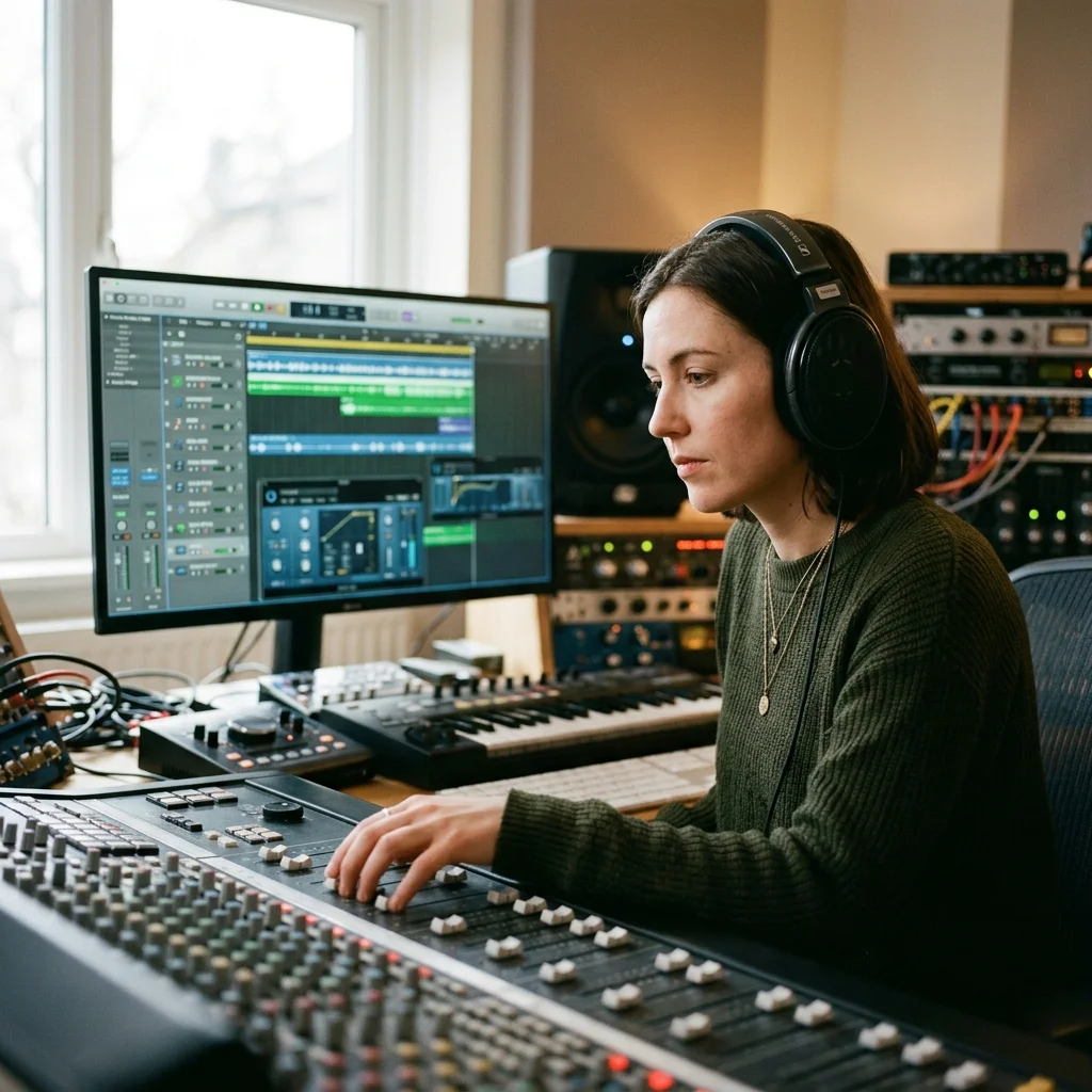 DJ producer preparing a remix or AI song cover version