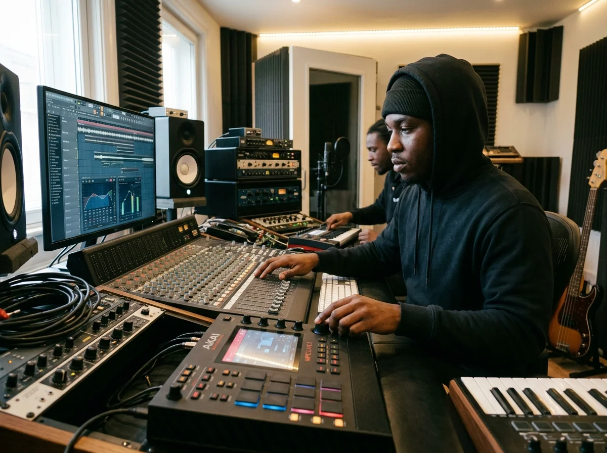 DJ producer preparing a remix or AI song cover version