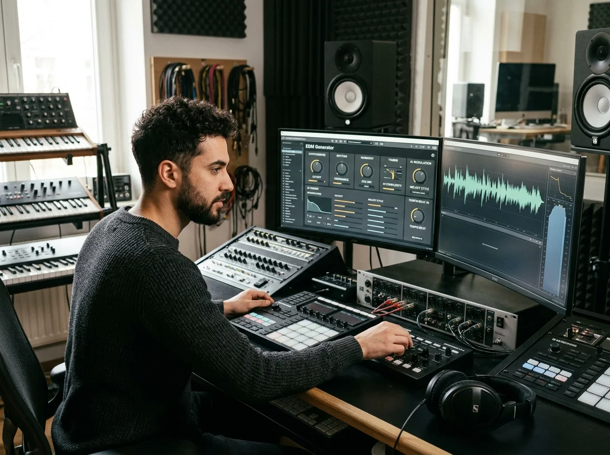 DJ producer preparing a remix or AI song cover version