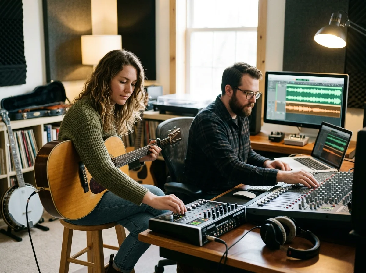DJ producer preparing a remix or AI song cover version