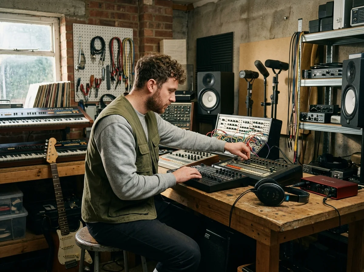 DJ producer preparing a remix or AI song cover version