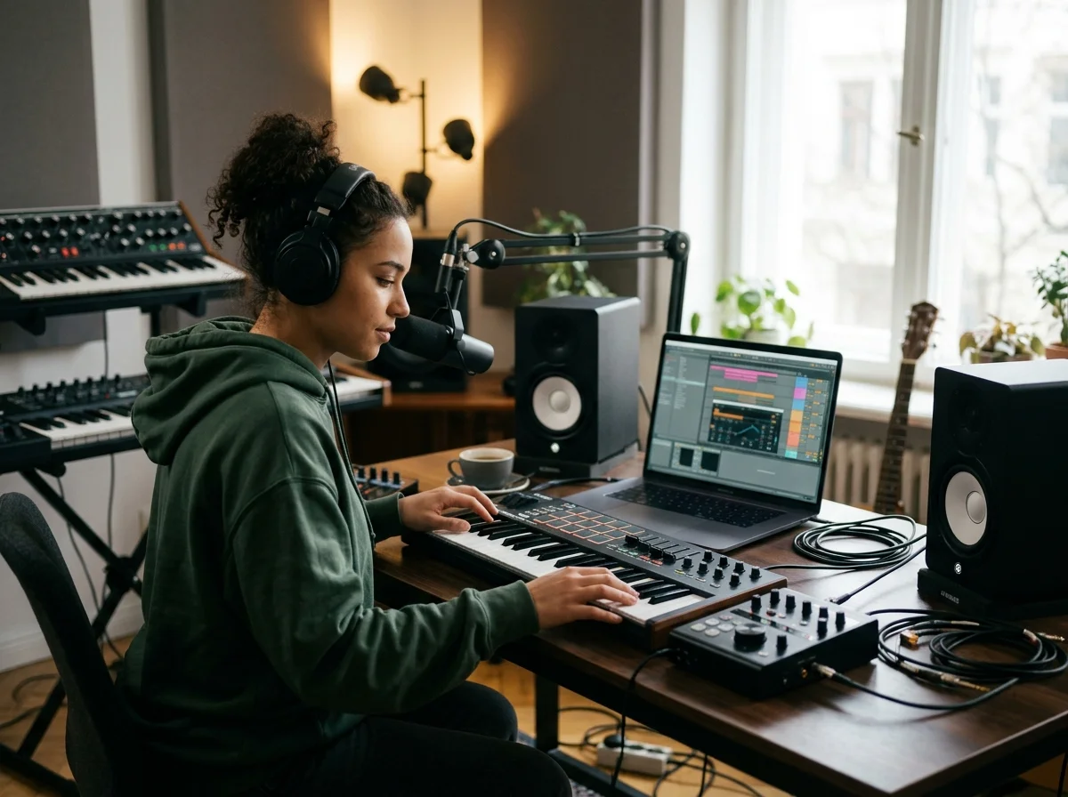 DJ producer preparing a remix or AI song cover version