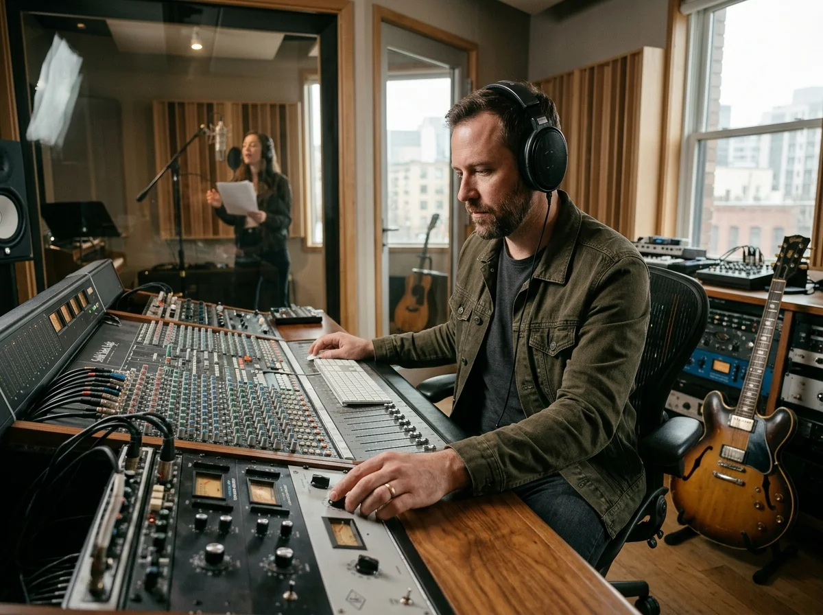 Beat producer tapping a drum pad controller for a new genre idea