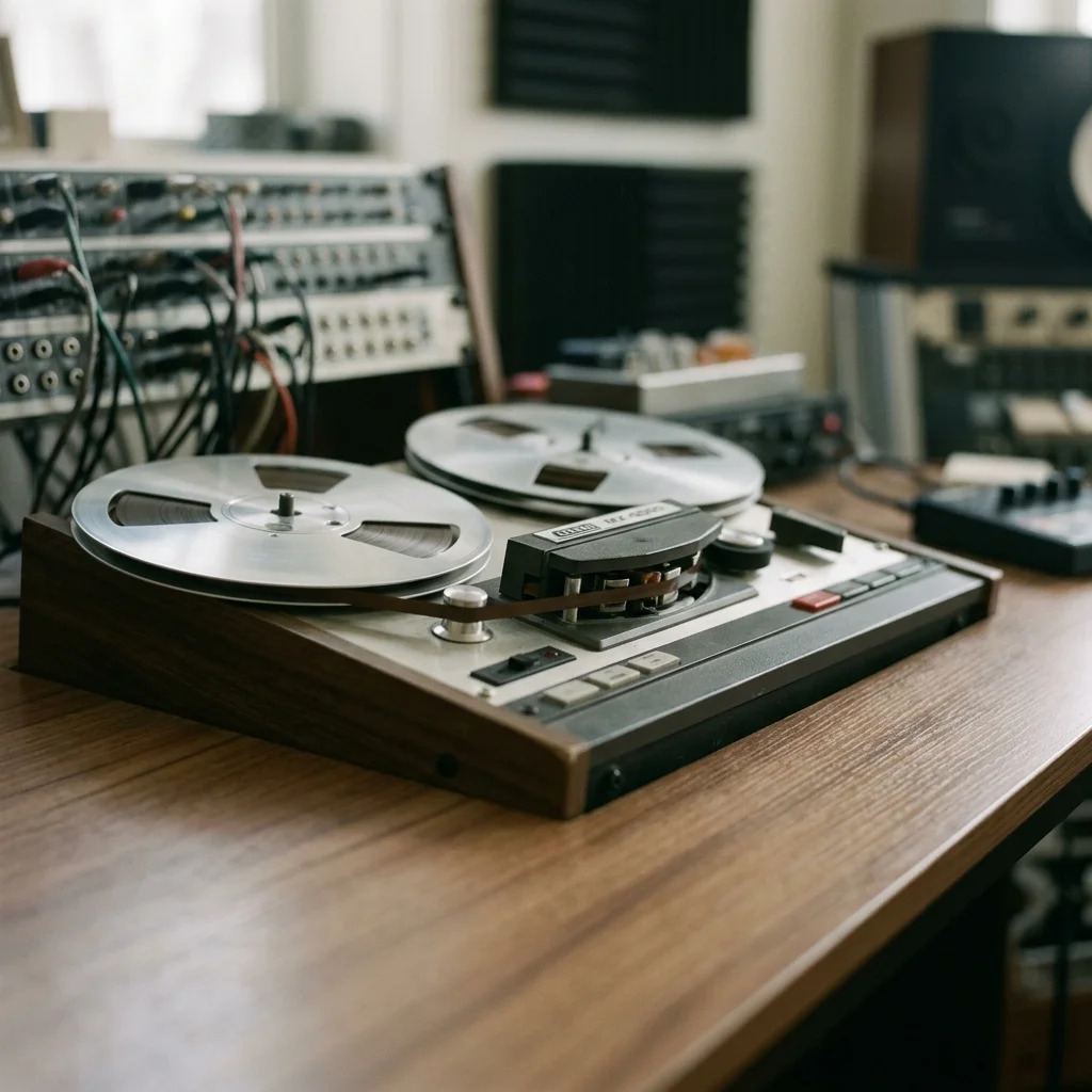 Composer building chords and MIDI ideas on a digital piano