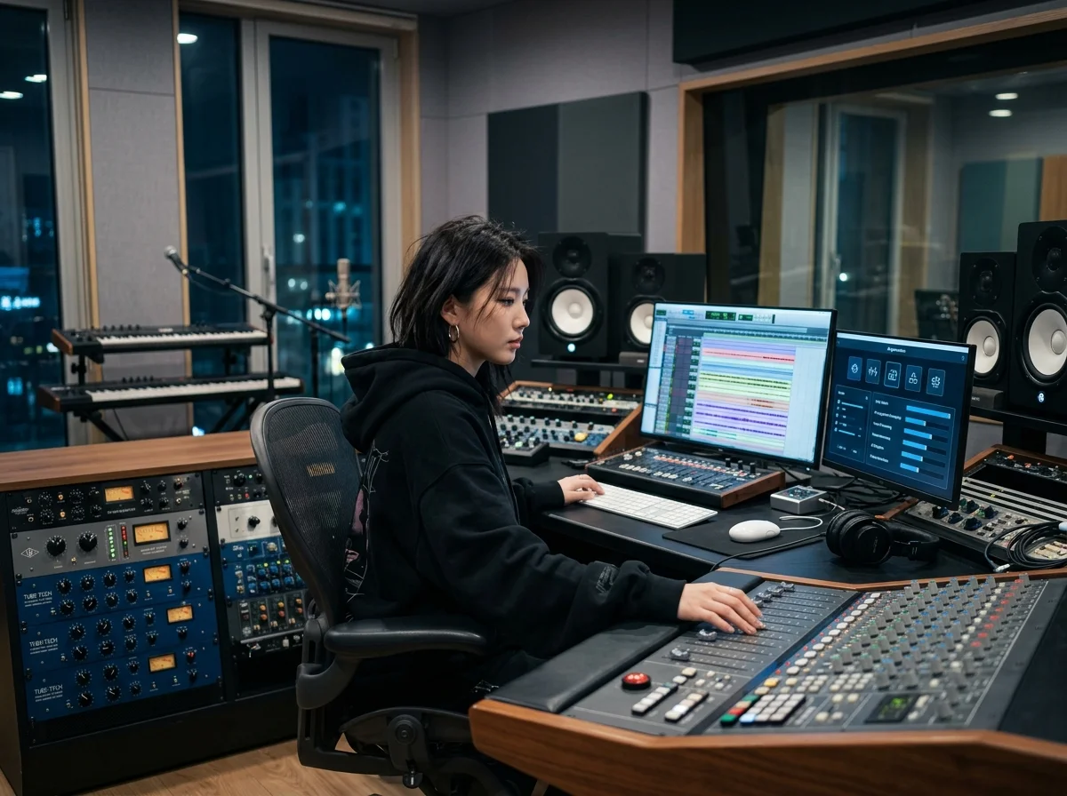 DJ producer preparing a remix or AI song cover version