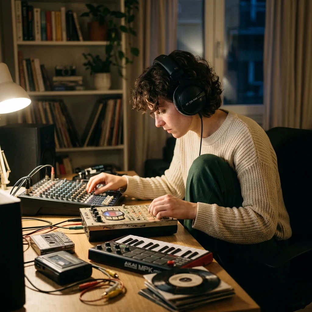 Music producer preparing a mastered track for release