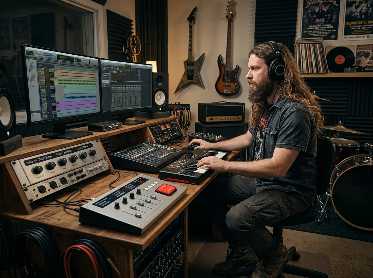 DJ producer preparing a remix or AI song cover version