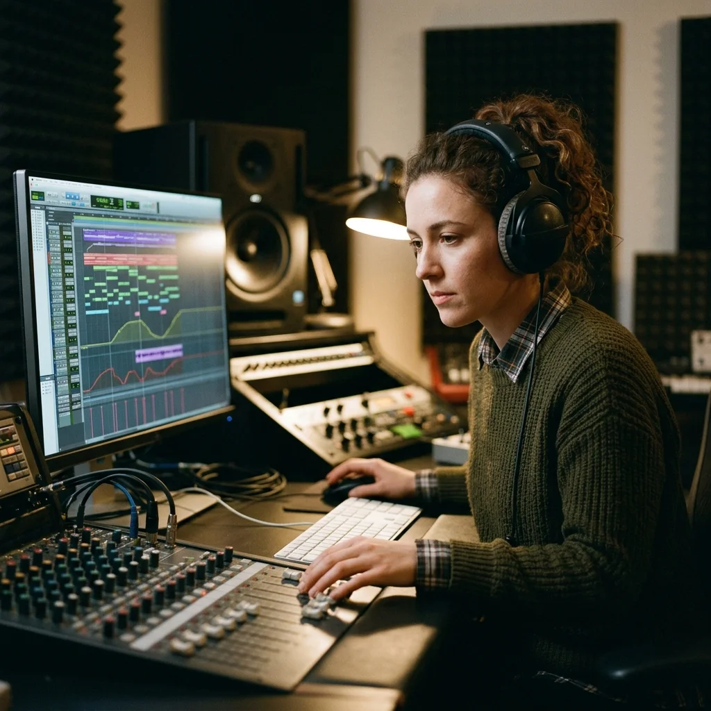Beat producer tapping a drum pad controller for a new genre idea