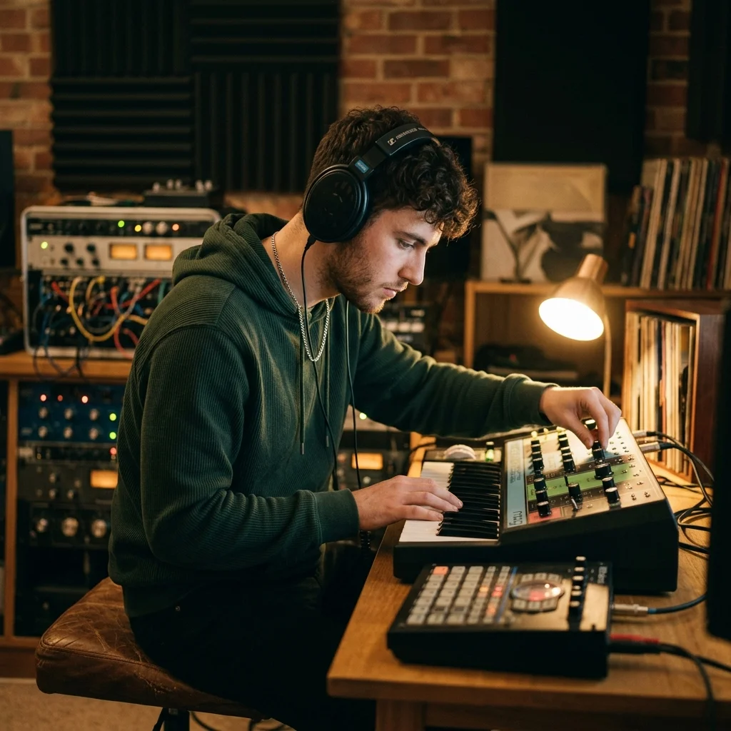 DJ producer preparing a remix or AI song cover version