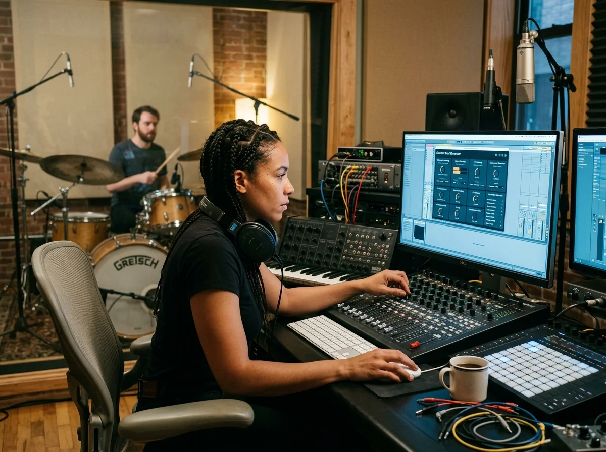 DJ producer preparing a remix or AI song cover version