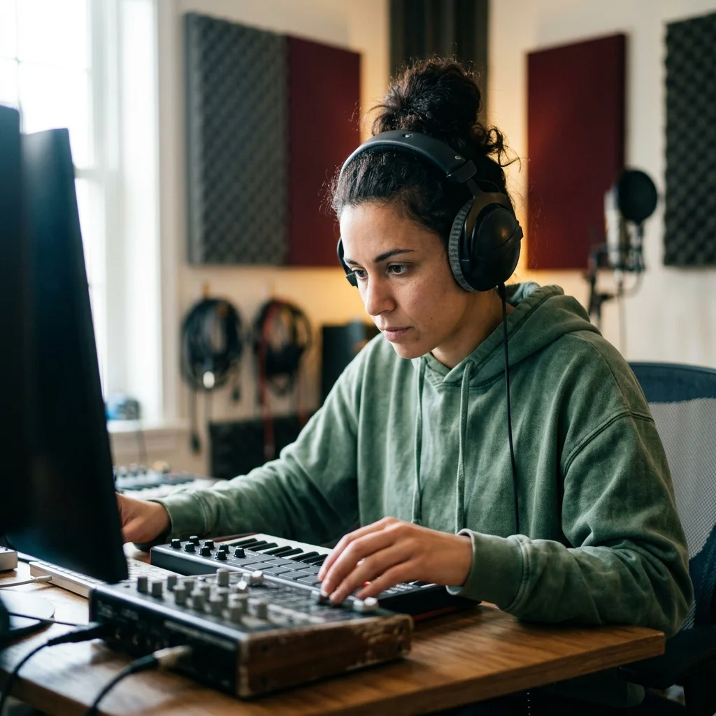 DJ producer preparing a remix or AI song cover version