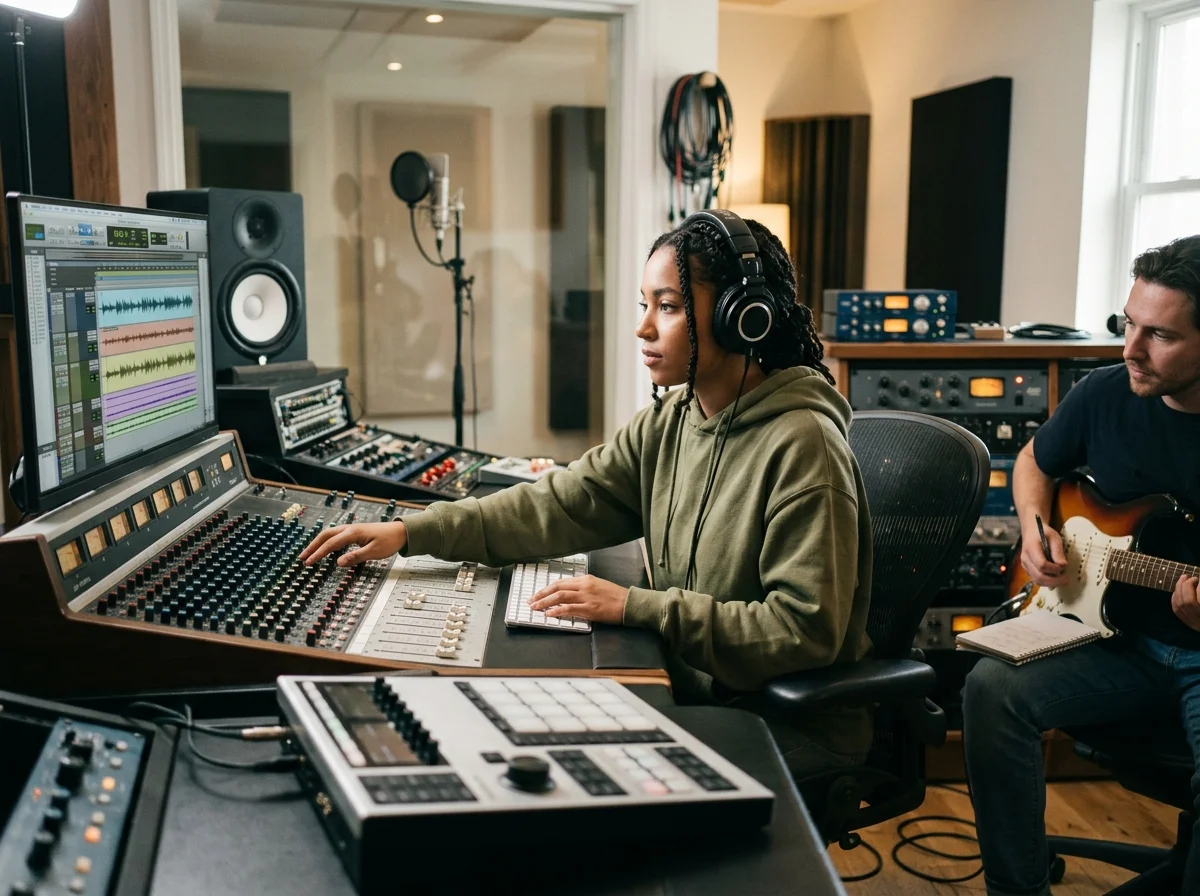 DJ producer preparing a remix or AI song cover version
