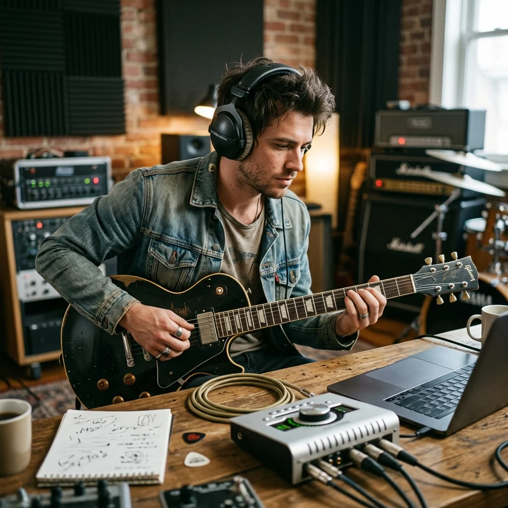 Beat producer tapping a drum pad controller for a new genre idea