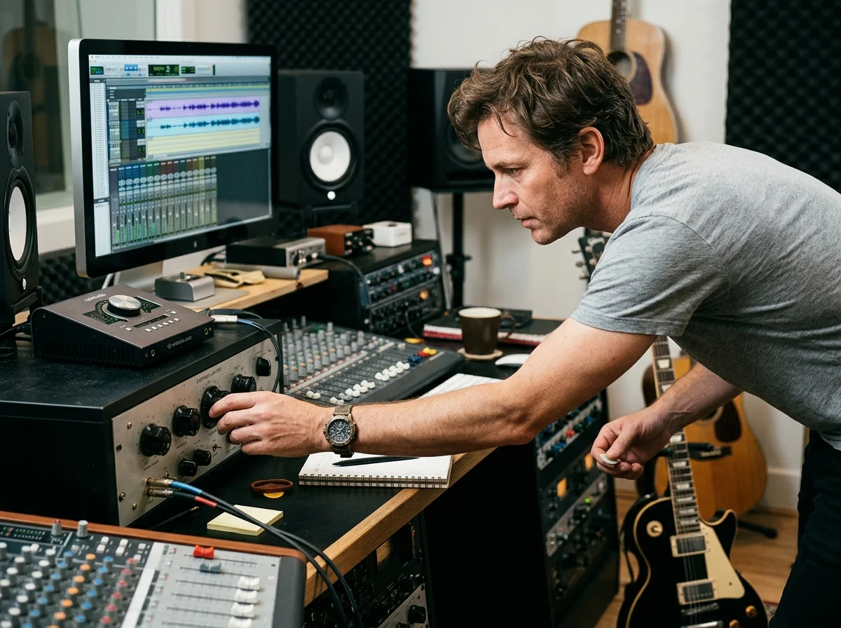 DJ producer preparing a remix or AI song cover version