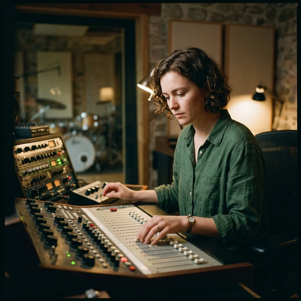 Music producer preparing a mastered track for release