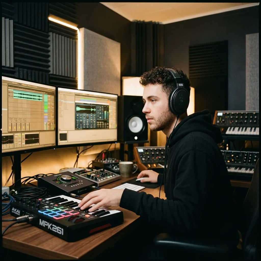 DJ producer preparing a remix or AI song cover version